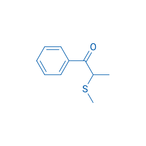 2-(甲硫基)-1-苯基-1-丙酮 结构式