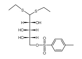 L-阿拉伯糖二乙基二硫代缩醛5-(4-甲基苯磺酸酯) 结构式