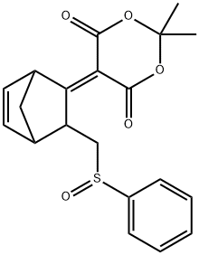 2,2-二甲基-5-[3-[(苯基亚磺酰基)甲基]双环[2.2.1]庚-5-烯-2-亚基]-1,3-二恶烷-4,6-二酮 结构式