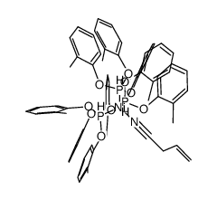 (T-4)-(3-丁烯腈)三[三(2-甲基苯基)亚磷酸酯合-P]合镍 结构式