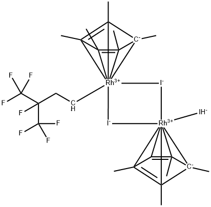 Rhodium, di-μ-iodoiodobis[(1,2,3,4,5-η)-1,2,3,4,5-pentamethyl-2,4-cyclopentadien-1-yl][3,4,4,4-tetrafluoro-3-(trifluoromethyl)butyl]di- 结构式