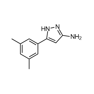5-(3,5-二甲基苯基)-1H-吡唑-3-胺 结构式