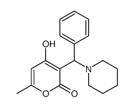 4-羟基-6-甲基-3-(苯基-1-哌啶基甲基)-2H-吡喃-2-酮 结构式