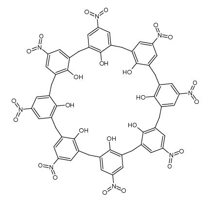 Nonacyclo[43.3.1.13,7.19,13.115,19.121,25.127,31.133,37.139,43]hexapentaconta-1(49),3,5,7(56),9,11,13(55),15,17,19(54),21,23,25(53),27,29,31(52),33,35,37(51),39,41,43(50),45,47-tetracosaene-49,50,51,52,53,54,55,56-octol, 5,11,17,23,29,35,41,47-octanitro- 结构式