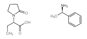 (S)-alpha-乙基-2-氧代-1-吡咯烷乙酸 (R)-alpha-甲基苯甲胺盐 结构式