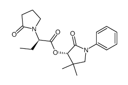 (3S)-4,4-二甲基-2-氧代-1-苯基-3-吡咯烷基 (αR)-α-乙基-2-氧代-1-吡咯烷乙酸酯 结构式