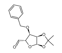 3-O-苄基-1,2-O-异亚丙基-α-D-核糖-戊二醛-1,4-呋喃糖 结构式