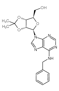 2',3'-O-(1-甲基亚乙基)-N-(苯甲基)腺苷 结构式