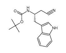 Carbamic acid, N-[(1S)-2-cyano-1-(1H-indol-3-ylmethyl)ethyl]-, 1,1-dimethylethyl ester 结构式