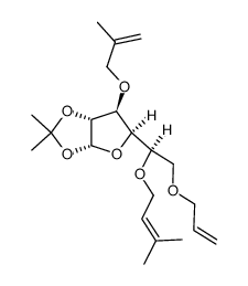 α-D-Glucofuranose, 5-O-(3-methyl-2-buten-1-yl)-1,2-O-(1-methylethylidene)-3-O-(2-methyl-2-propen-1-yl)-6-O-2-propen-1-yl- 结构式