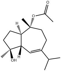 1,4-Azulenediol, 1,2,3,3a,4,5,6,8a-octahydro-1,4-dimethyl-7-(1-methylethyl)-, 4-acetate, (1S,3aR,4R,8aS)- 结构式