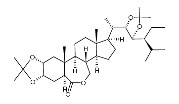 B-Homo-7-oxastigmastan-6-one, 2,3:22,23-bis[(1-methylethylidene)bis(oxy)]-, (2α,3α,5α,22S,23S)- (9CI) 结构式