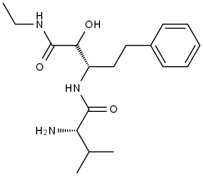 L-glycero-Pentonamide, 3-[[(2S)-2-amino-3-methyl-1-oxobutyl]amino]-3,4,5-trideoxy-N-ethyl-5-phenyl-, (2ξ)- 结构式
