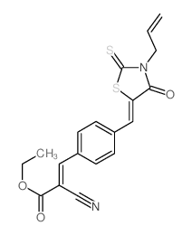 2-Propenoic acid,2-cyano-3-[4-[[4-oxo-3-(2-propen-1-yl)-2-thioxo-5-thiazolidinylidene]methyl]phenyl]-,ethyl ester 结构式