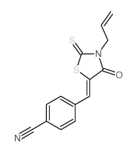 4-[[4-氧代-3-(2-丙烯-1-基)-2-硫代-5-噻唑烷亚基]甲基]苯甲腈 结构式