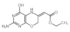 Acetic acid, 2-(2-amino-3,5-dihydro-4-oxo-4H-pyrimido[4,5-b][1,4]oxazin-6(7H)-ylidene)-, ethyl ester 结构式