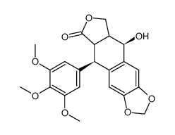 Furo[3',4':6,7]naphtho[2,3-d]-1,3-dioxol-6(5aH)-one, 5,8,8a,9-tetrahydro-9-hydroxy-5-(3,4,5-trimethoxyphenyl)-, (5R,5aS,8aR,9S)- 结构式