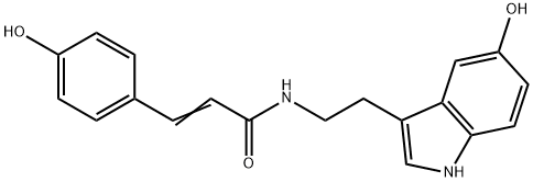 N-(对香豆酰)-羟色胺 结构式