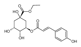 Cyclohexanecarboxylic acid, 1,3,4-trihydroxy-5-[[(2E)-3-(4-hydroxyphenyl)-1-oxo-2-propen-1-yl]oxy]-, ethyl ester, (1S,3R,4R,5R)- 结构式