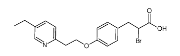 α-溴-4-[2-(5-乙基-2-吡啶基)乙氧基]苯丙酸 结构式