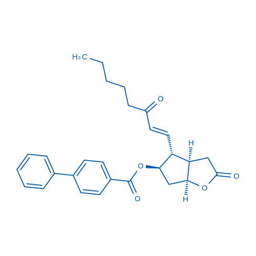 (3aR,4R,5R,6aS)-六氢-2-氧代-4-[(1E)-3-氧代-1-辛烯基]-2H-环戊并[b]呋喃-5-基 [1,1’-联苯]-4-甲酸酯 结构式