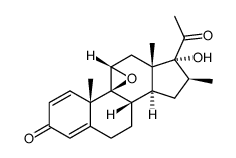 9Β,11Β-环氧-16Β-甲基孕甾-1,4-二烯-17Α-醇-3,20-二酮 结构式