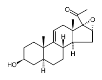 Pregn-9(11)-en-20-one, 16,17-epoxy-3-hydroxy-, (3β,5α,16α)- (9CI) 结构式