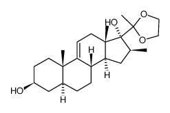 Pregn-9(11)-en-20-one, 3,17-dihydroxy-16-methyl-, cyclic 20-(1,2-ethanediyl acetal), (3β,5α,16β)- (9CI) 结构式