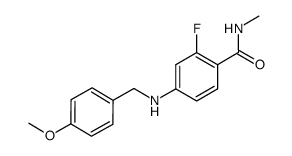 2-氟-4-[[(4-甲氧基苯基)甲基]氨基]-N-甲基苯甲酰胺 结构式