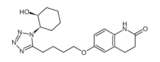 2(1H)-Quinolinone, 3,4-dihydro-6-[4-[1-[(1R,2R)-2-hydroxycyclohexyl]-1H-tetrazol-5-yl]butoxy]-, rel- 结构式