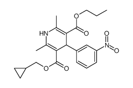 propyl cyclopropylmethyl 2,6-dimethyl-4-(3-nitrophenyl)-1,4-dihydropyr idine-3,5-dicarboxylate 结构式