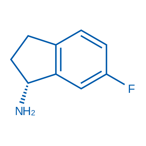 (R)-6-氟-2,3-二氢-1H-茚-1-胺 结构式