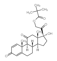 17,21-dihydroxypregna-1,4-diene-3,11,20-trione 21-pivalate 结构式
