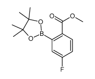 4-氟-2-(4,4,5,5-四甲基-1,3,2-二氧杂硼杂环戊烷-2-基)苯甲酸甲酯 结构式