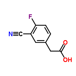 3-氰基-4-氟苯乙酸 结构式