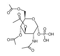 2-乙酰氨基-2-脱氧-α-D-吡喃葡萄糖 3,4,6-三乙酸酯 1-磷酸二氢酯 结构式