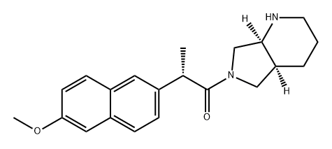 1-Propanone, 2-(6-methoxy-2-naphthalenyl)-1-[(4aS,7aS)-octahydro-6H-pyrrolo[3,4-b]pyridin-6-yl]-, (2S)- 结构式