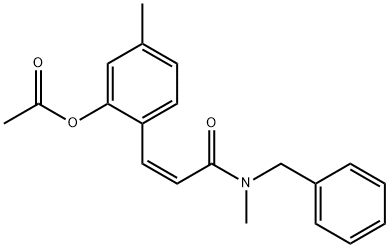 2-Propenamide, 3-[2-(acetyloxy)-4-methylphenyl]-N-methyl-N-(phenylmethyl)-, (2Z)- 结构式