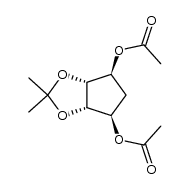 4H-Cyclopenta-1,3-dioxole-4,6-diol, tetrahydro-2,2-dimethyl-, 4,6-diacetate, (3aR,4S,6R,6aS)-rel- 结构式