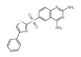 2,4-Quinazolinediamine, 6-[(4-phenyl-2-thiazolyl)sulfonyl]- 结构式