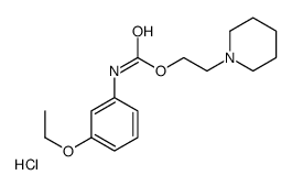 2-(哌啶-1-鎓-1-基)乙基 N-(3-乙氧基苯基)氨基甲酸酯氯化物 结构式