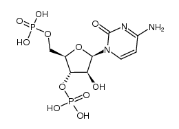 4-氨基-1-(3,5-二-O-膦酰基-β-D-阿拉伯呋喃糖基)-2(1H)-嘧啶酮 结构式