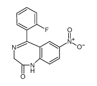 5-(2-氟苯)-7-硝基-1,3-二水-2H-1,4-苯并氮杂卓-2-酮 结构式