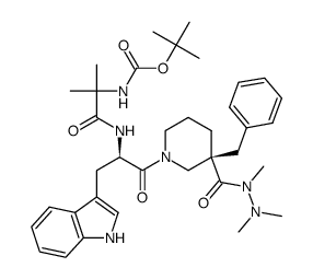 (3R)-1-[(2R)-2-[[2-[(叔丁氧羰基)氨基]-2-甲基丙酰基]氨基]-3-(吲哚-3-基)丙酰基]-3-苄基-N,N',N'-三甲基哌啶-3-甲酰肼 结构式