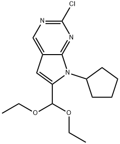 2-氯-7-环戊基-6-(二甲氧基甲基)-7H-吡咯并[2,3-D]嘧啶 结构式