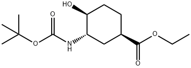 (1R,3S,4S)-3-(Boc-氨基)-4-羟基环己烷甲酸乙酯 结构式