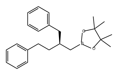 4,4,5,5-四甲基-2-[(2S)-4-苯基-2-(苯甲基)丁基]-1,3,2-二氧杂硼戊环 结构式