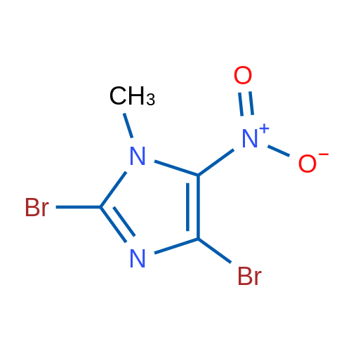 2,4-二溴-1-甲基-5-硝基-1H-咪唑 结构式