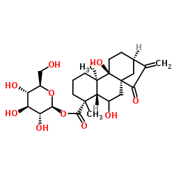 对映-6,9-二羟基-15-氧代-16-贝壳杉烯-19-酸β-D-吡喃葡萄糖酯 结构式