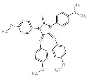 2-Imidazolidinethione,1-[4-(dimethylamino)phenyl]-3-(4-methoxyphenyl)-4,5-bis[(4-methoxyphenyl)imino]- 结构式